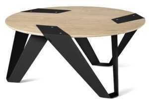 Dubový konferenční stolek Tabanda Mobiush 75 cm s černou podnoží