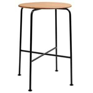 Marbet Style Bambusový barový stůl Marbet Fobos 70 cm s černou podnoží