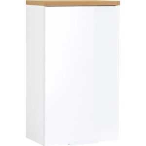 Bílá závěsná koupelnová skříňka Germania Pescara 2750-513 69 x 39 cm  s dubovou deskou