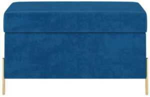 Modrá sametová lavice s úložným prostorem Skandica Borgo 80 cm