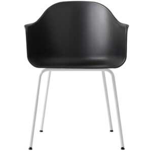 Černá plastová jídelní židle MENU HARBOUR s bílou podnoží