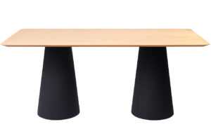 Dubový jídelní stůl Marco Barotti 180 x 90 cm s matnou černou podnoží