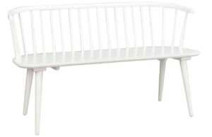 Bílá dřevěná jídelní lavice ROWICO CARMEN 134 cm