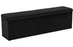 Černá sametová lavice s úložným boxem Windsor & Co Superb 140 cm