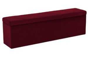 Vínově červená sametová lavice s úložným boxem Windsor & Co Superb 160 cm