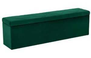 Smaragdově zelená sametová lavice s úložným boxem Windsor & Co Superb 180 cm