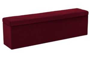 Vínově červená sametová lavice s úložným boxem Windsor & Co Superb 180 cm