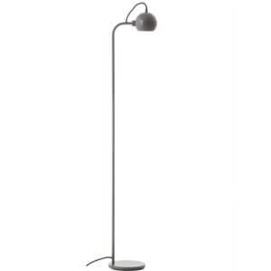 Tmavě šedá lesklá kovová stojací lampa Frandsen Ball 138 cm