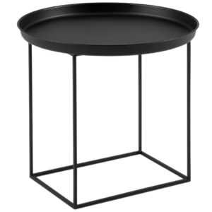 Černý kovový konferenční stolek MICADONI Ataca 50 cm