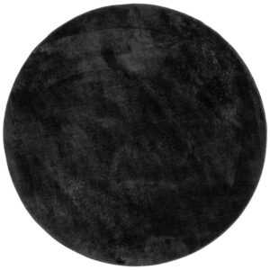 Nordic Living Antracitově šedý látkový kulatý koberec Amis 160 cm