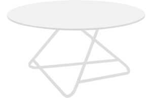 Bílý lakovaný konferenční stolek Softline Tribeca 75 cm s bílou podnoží