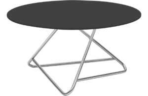 Černý lakovaný konferenční stolek Softline Tribeca 75 cm s chromovou podnoží