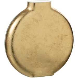 Zlatá skleněná dekorativní váza J-Line Anellu 25