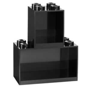 Set dvou černých nástěnných polic LEGO® Brick