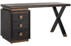 Černý dubový pracovní stůl Richmond Hunter 150 x 60 cm