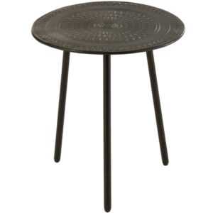 Černý kovový odkládací stolek J-line Hemma 40 cm