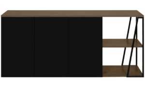Černá ořechová komoda TEMAHOME Albi 190 x 45 cm