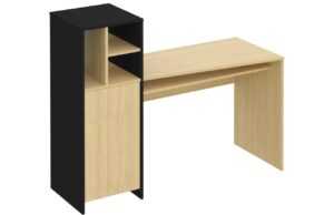 Černý dubový pracovní stůl TEMAHOME Mitch 130 x 50 cm