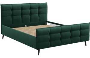 Zelená látková dvoulůžková postel MICADONI Bruce 140 x 200 cm