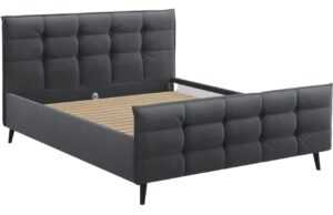 Šedá látková dvoulůžková postel MICADONI Bruce 160 x 200 cm