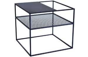 Nordic Design Černý kovový konferenční stolek Trixom 50 x 50 cm