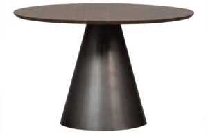 Hoorns Hnědý mangový jídelní stůl Tribiani 120 cm s kovovou podnoží