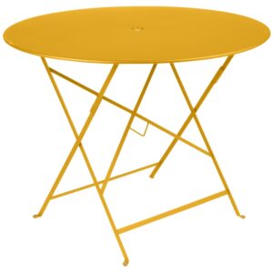 Žlutý kovový skládací stůl Fermob Bistro Ø 96 cm