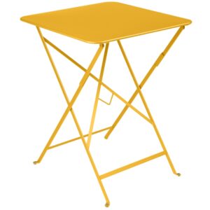 Žlutý kovový skládací stůl Fermob Bistro 57 x 57 cm