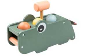 Zelená dřevěná zatloukací hračka Done by Deer Croco