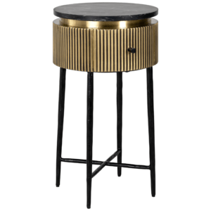 Černý mramorový odkládací stolek Richmond Ironville 40 cm