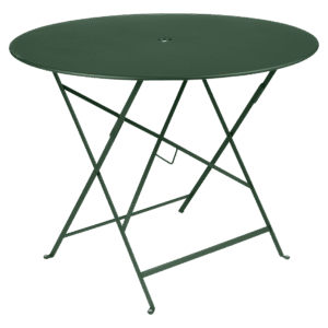 Tmavě zelený kovový skládací stůl Fermob Bistro Ø 96 cm