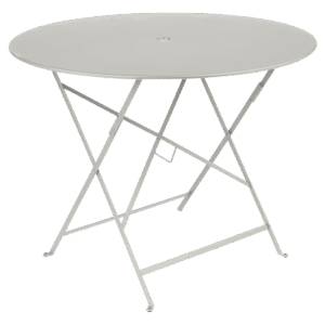 Světle šedý kovový skládací stůl Fermob Bistro Ø 96 cm