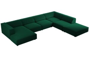 Cosmopolitan Design Sametová rohová pohovka Arendal 364 cm