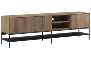 Marckeric Hnědo-černý TV stolek Amira 180 x 35 cm s dřevěným dekorem