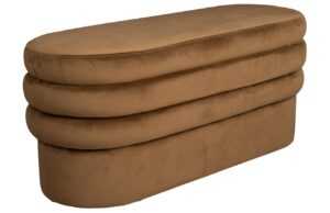 Zuiver Hnědá sametová lavice DUTCHBONE ADITI 93 cm