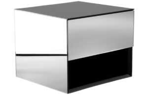 Jotex Stříbrný zrcadlový závěsný noční stolek MIRRE 37 x 35 cm