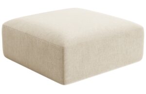 Cosmopolitan Design Světle béžová sametová podnožka Campi 90 x 90 cm