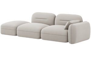 Cosmopolitan Design Světle béžová sametová trojmístná pohovka Sydney 295 cm