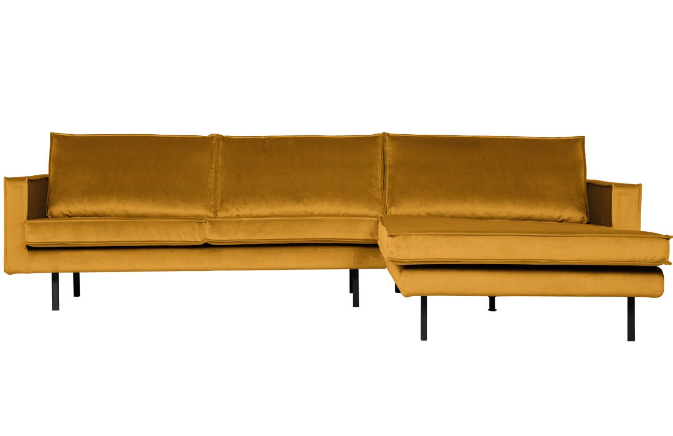 WOOOD Sametová rohová pohovka Raden 300 cm