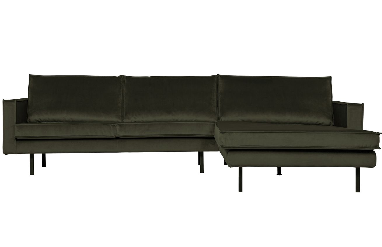 WOOOD Sametová rohová pohovka Raden 300 cm