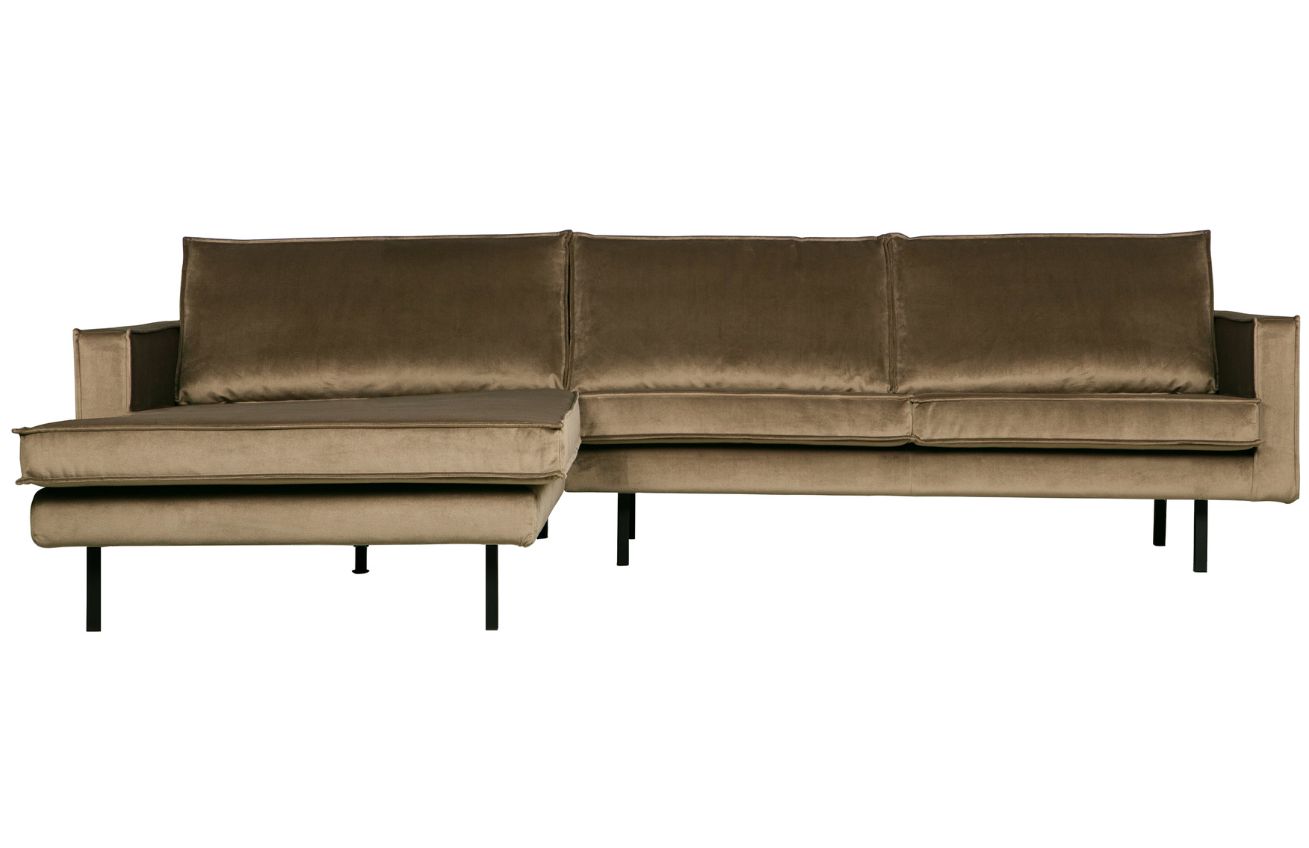 WOOOD Sametová rohová pohovka Raden 300 cm