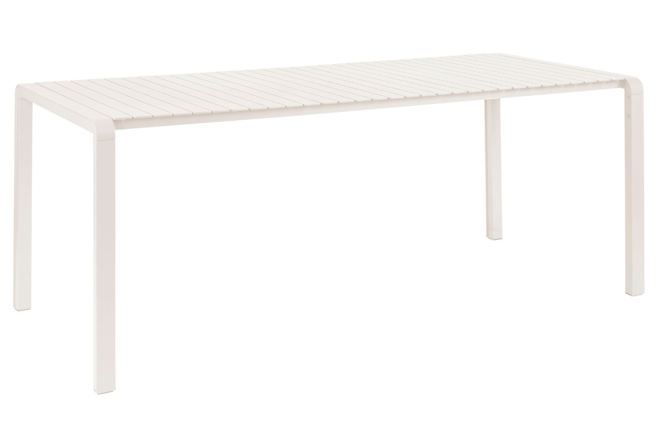 Bílý kovový zahradní jídelní stůl ZUIVER VONDEL 214 x 97 cm