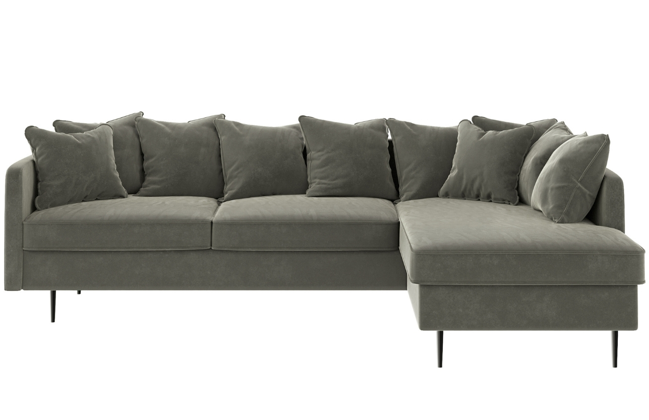 Ghado Sametová rohová pohovka Esme 255 cm