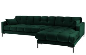 Micadoni Sametová rohová pohovka Mamaia 293 cm