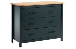 Modrošedá borovicová komoda Marckeric Miranda 100 x 40 cm