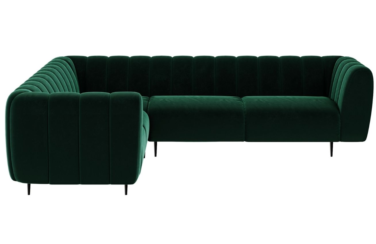 Ghado Sametová rohová pohovka Shel 280 cm