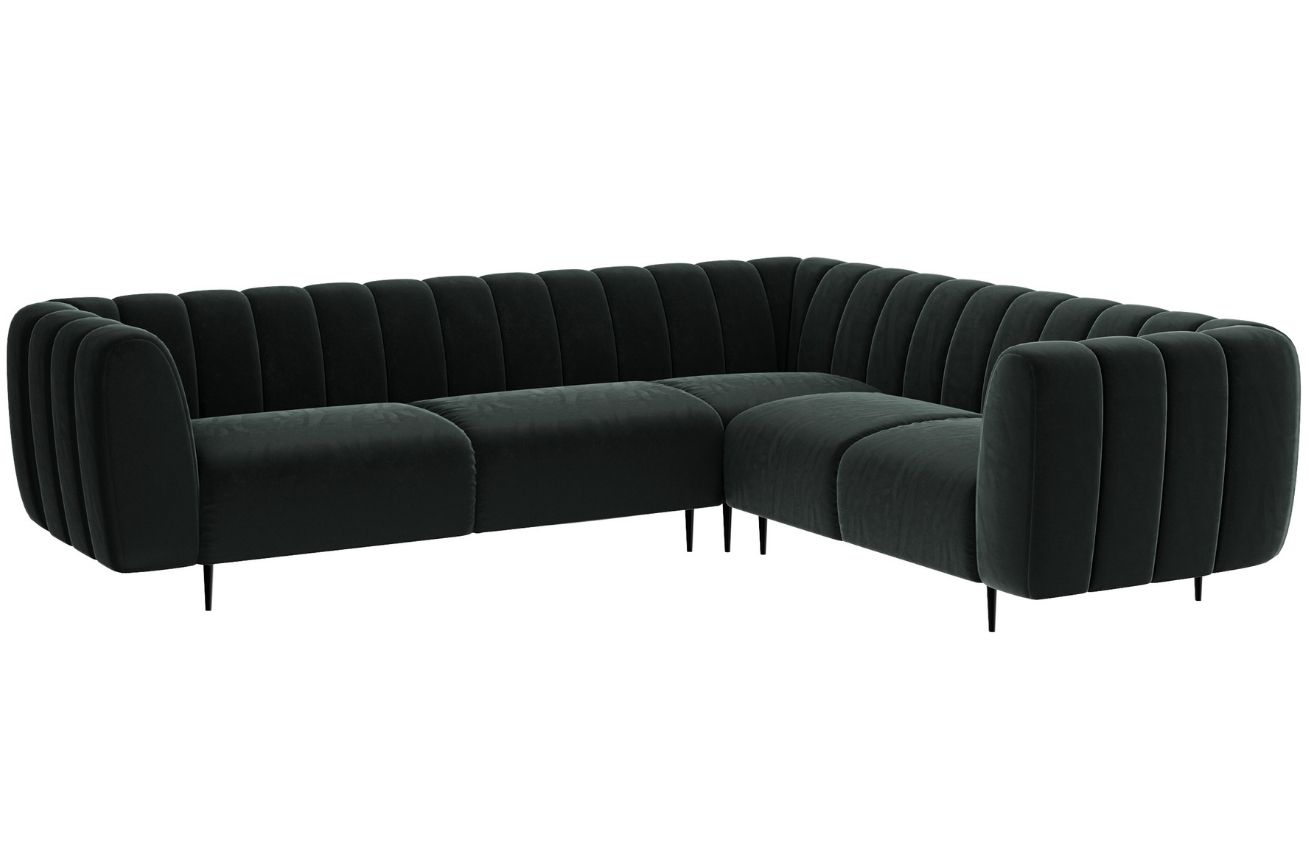 Ghado Sametová rohová pohovka Shel 280 cm