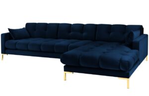 Micadoni Sametová rohová pohovka Mamaia 293 cm