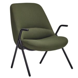 Teulat Nízké zelené křeslo Dins s kovovou podnoží