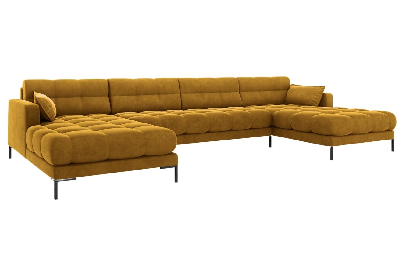 Micadoni Sametová rohová pohovka Mamaia 383 cm